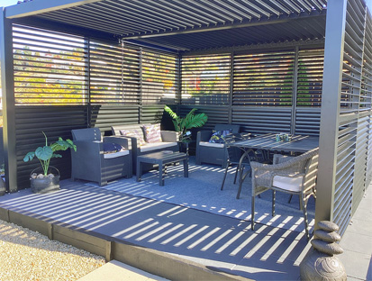 brise soleil en aluminium anthracite ral 7016 pour pergola BSO 9720 sunny inch